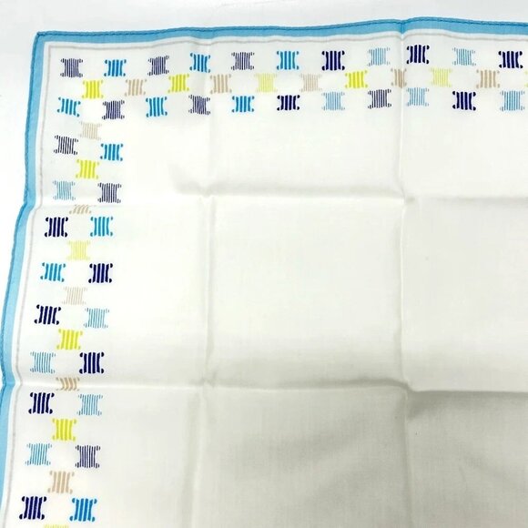 CELINE Logo Triomphe handkerchief Scarf cotton Multicolore/blue - Picture 3 of 11